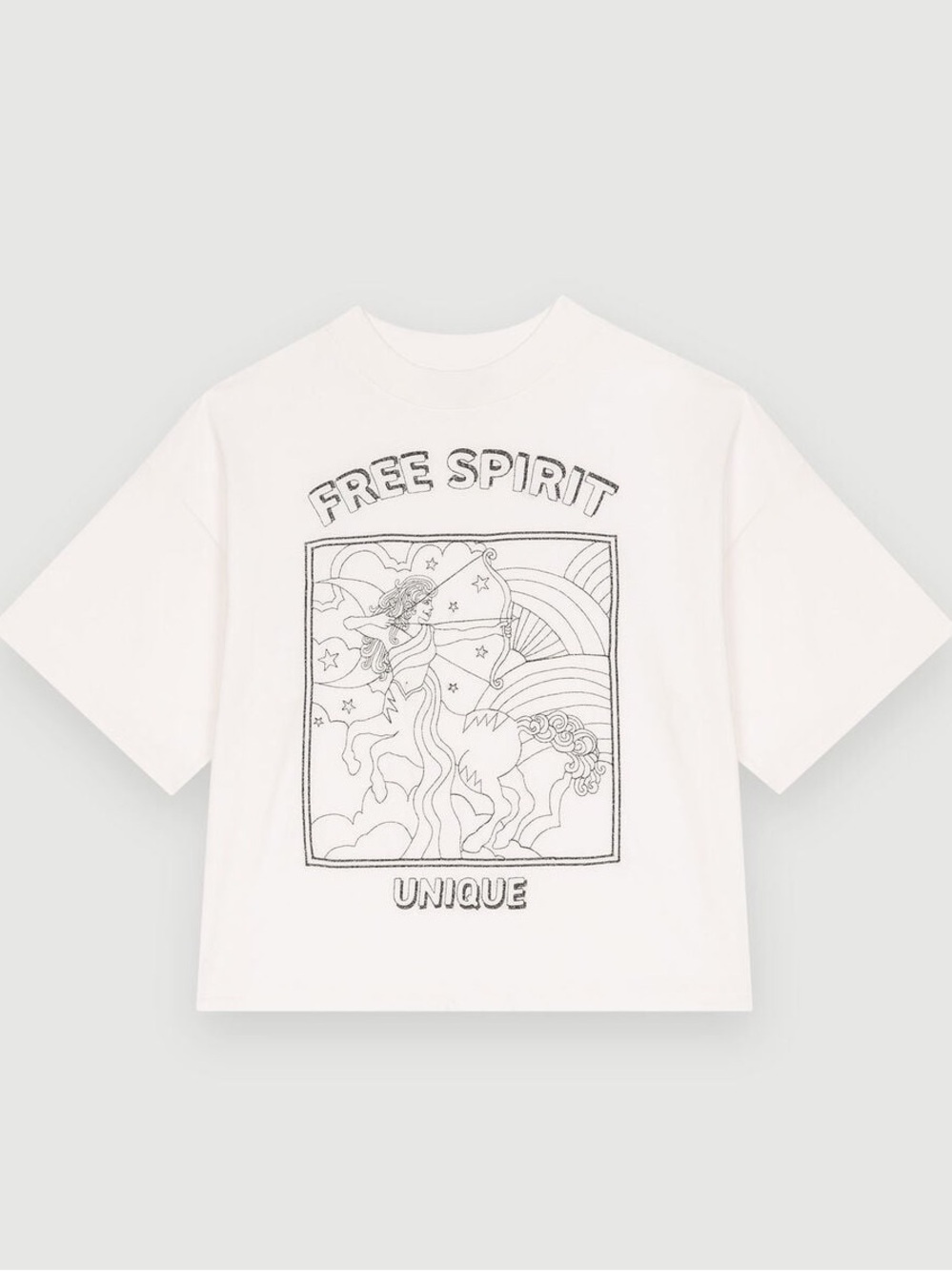 Maje White Short-Sleeve 'Free Spirit' Graphic Tee